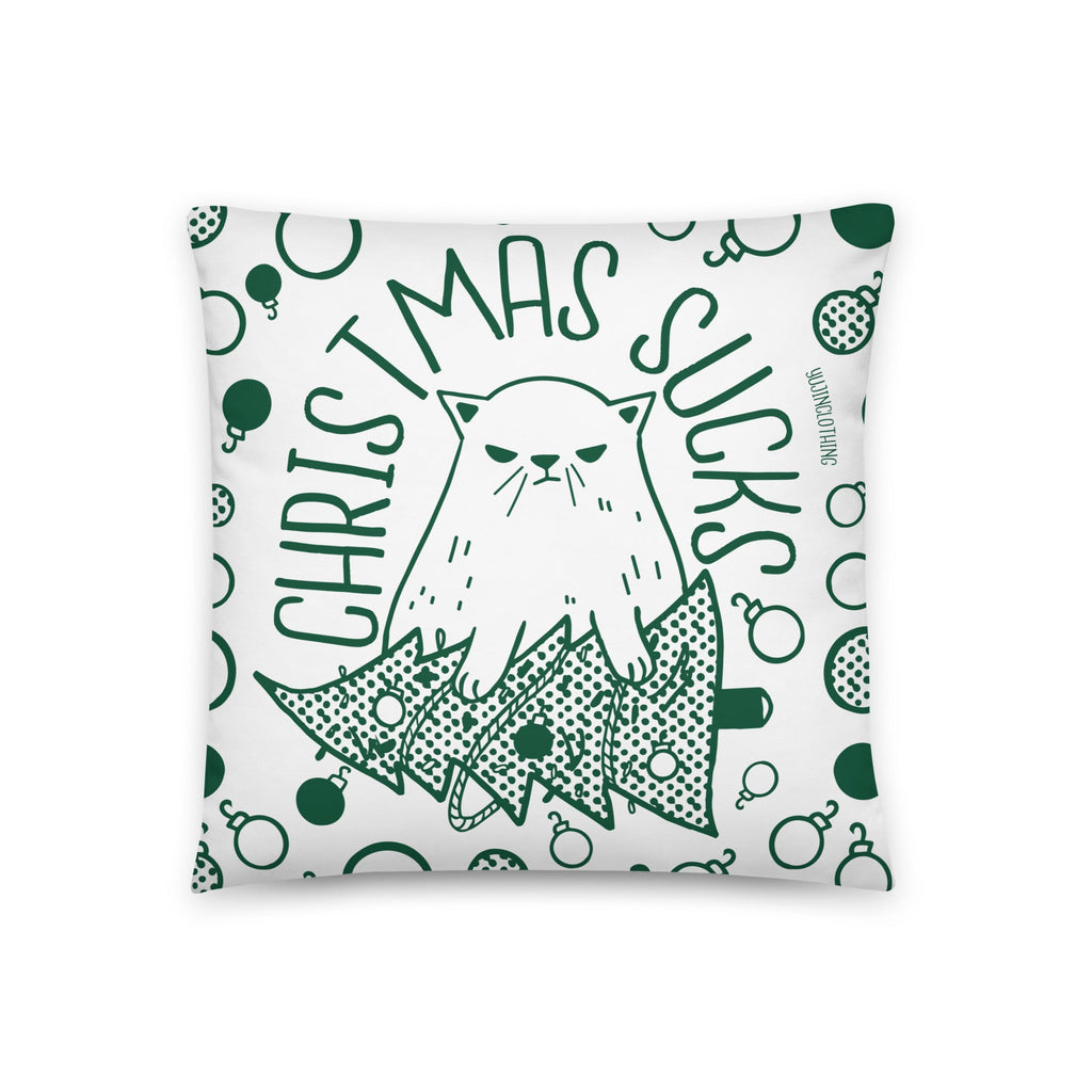 Christmas Sucks Cat Pillow