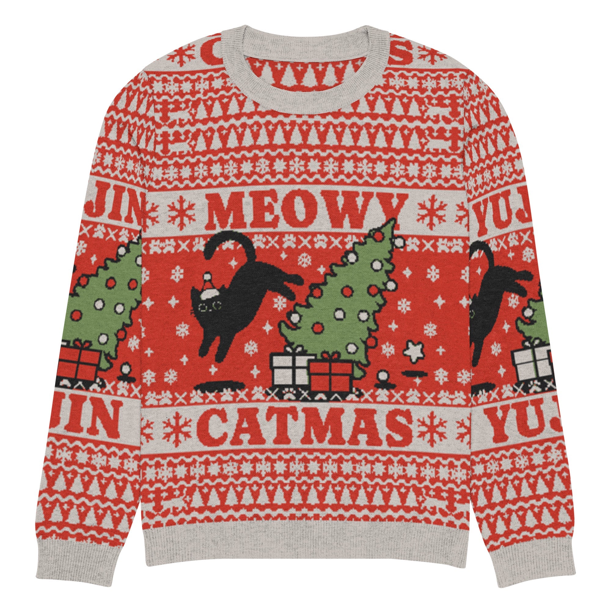 Meowy Catmas Cat Christmas Ugly Sweatshirt